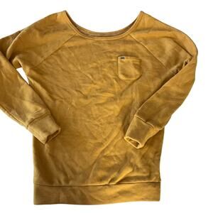 Mustard yellow women’s OBEY pullover sweatshirt small Y2k cute